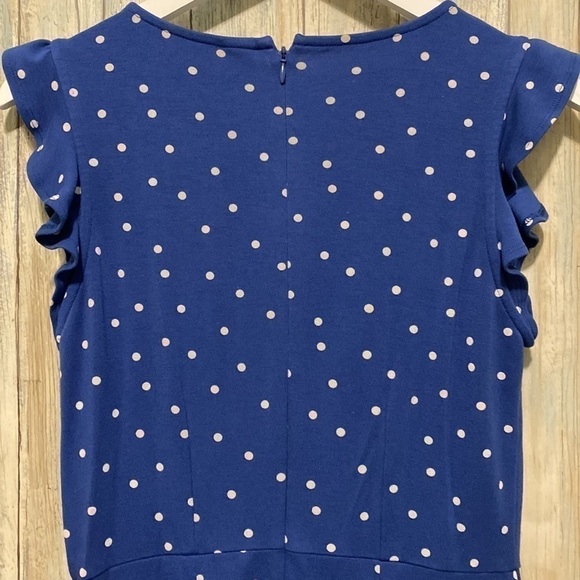 Gap | Blue polkadot ruffle hem and sleeve midi dress | Size small - Picture 7 of 10